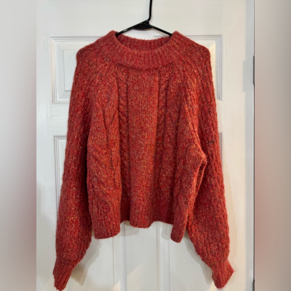 Madewell Cozy Red Knit Sweater size M